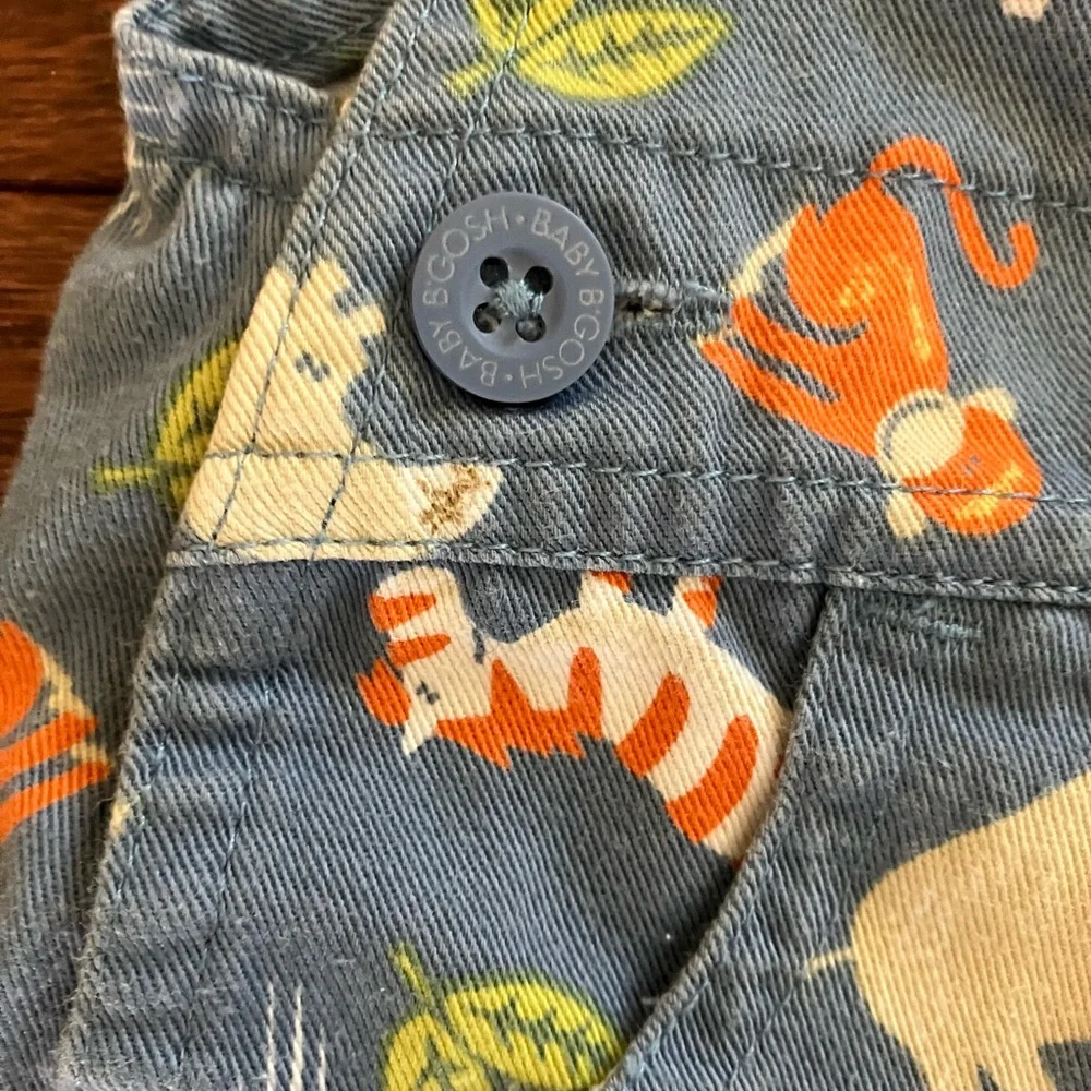 Vintage Y2K Oshkosh Jungle Animal Safari Print Overalls 24 mo